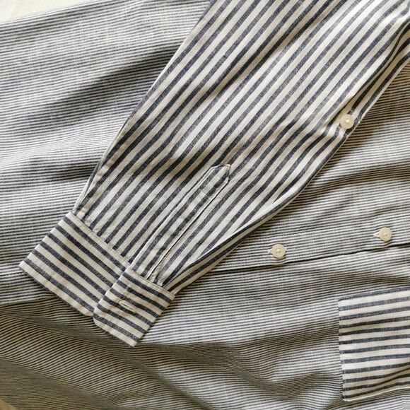 Nautica M striped blue and white dress shirt medium - Picture 6 of 6